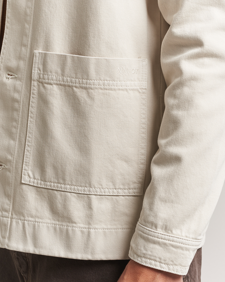 Heren | Jassen | NN07 | Ollie Denim Shirt Jacket Ivory