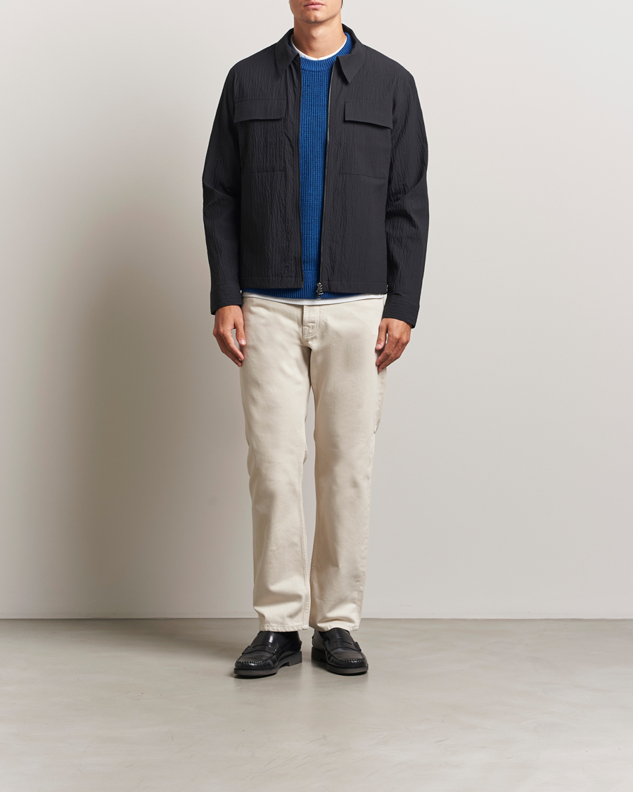 Heren | Jassen | NN07 | Alban Seersucker Shirt Jacket Black