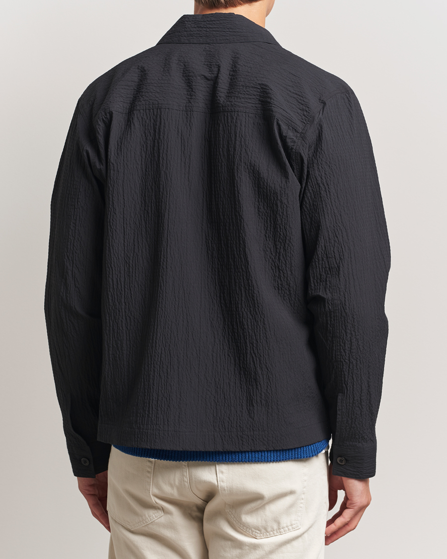 Heren | Jassen | NN07 | Alban Seersucker Shirt Jacket Black
