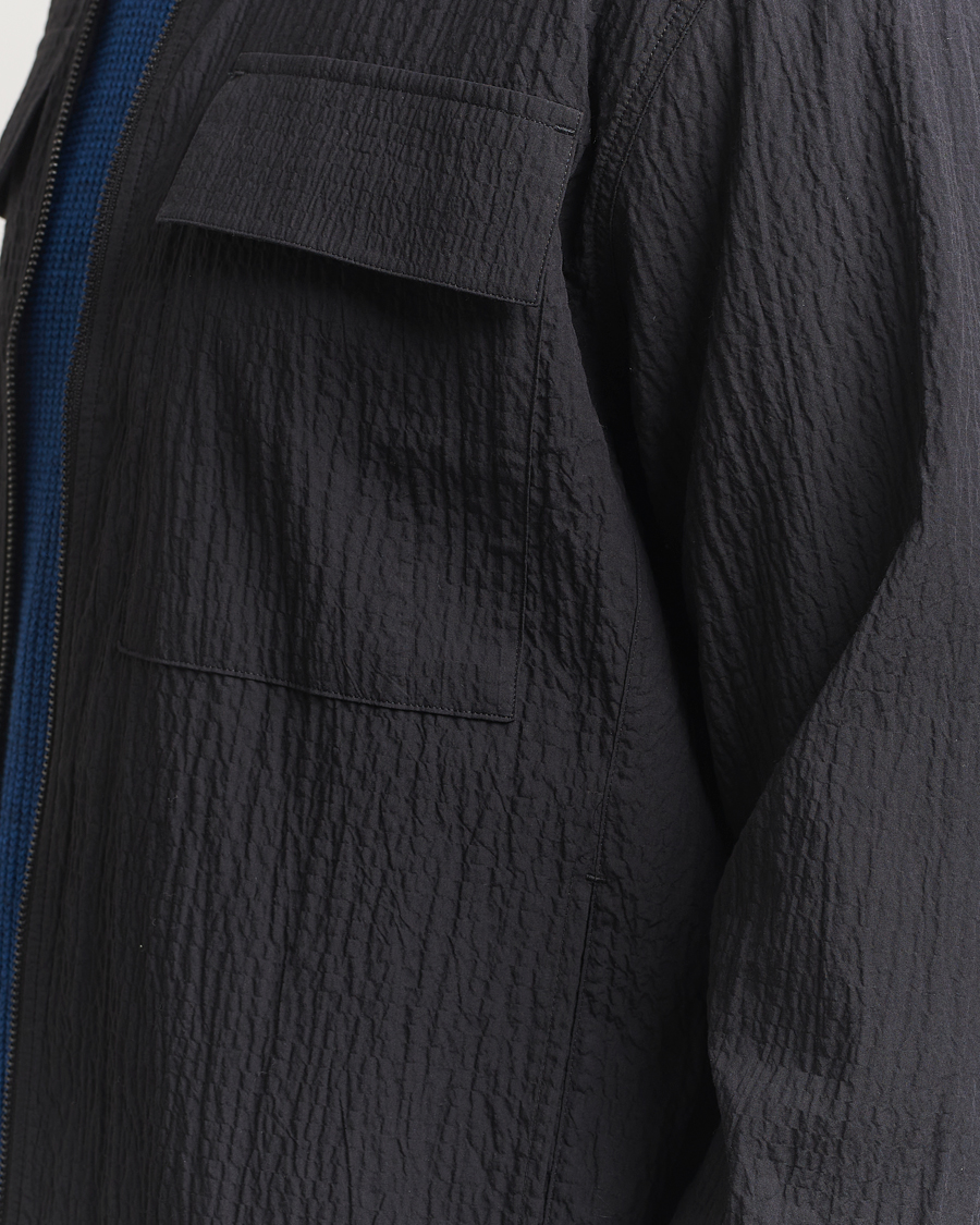 Heren | Jassen | NN07 | Alban Seersucker Shirt Jacket Black