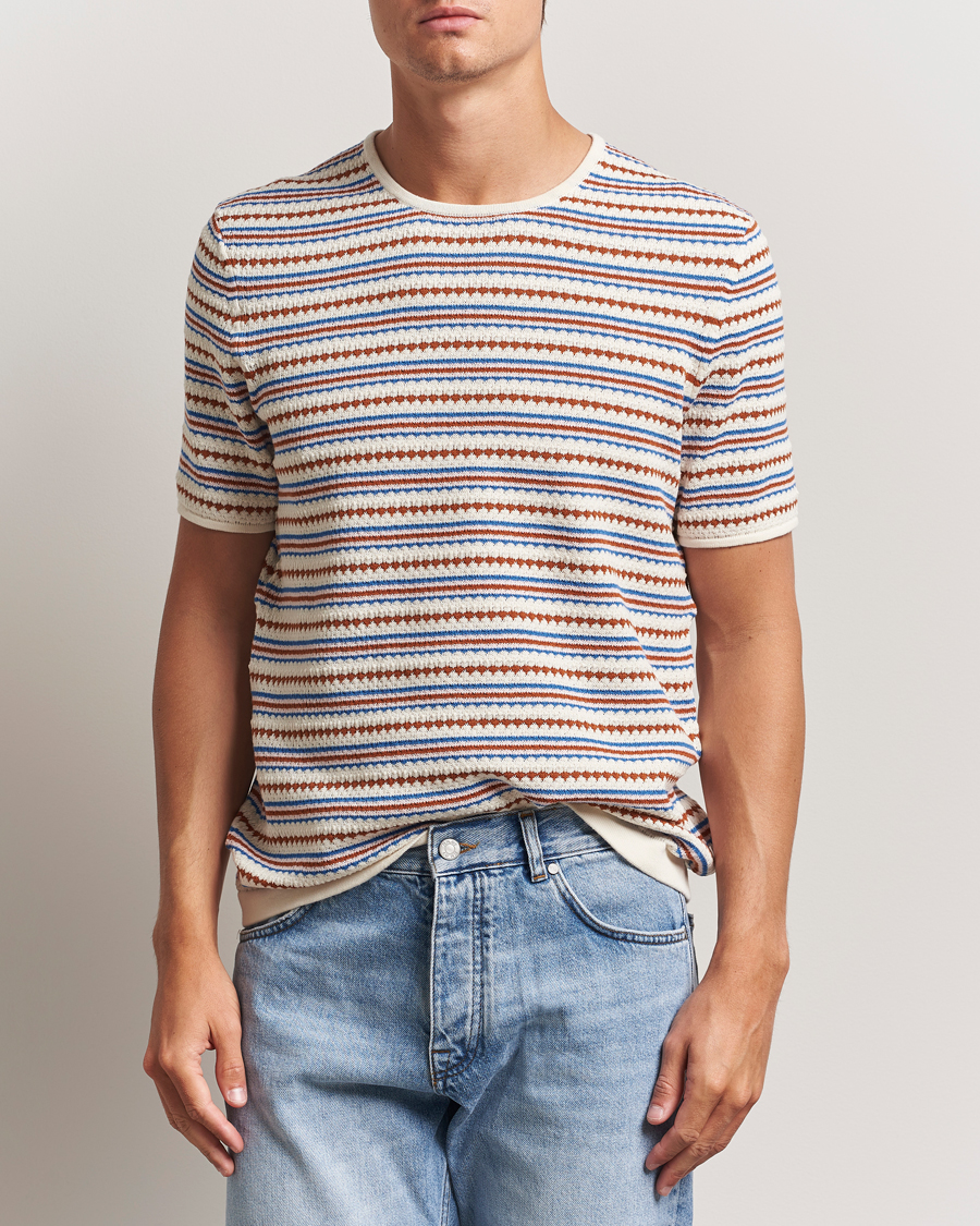 Heren | T-shirts | NN07 | Bari Knitted Striped T-Shirt Multi