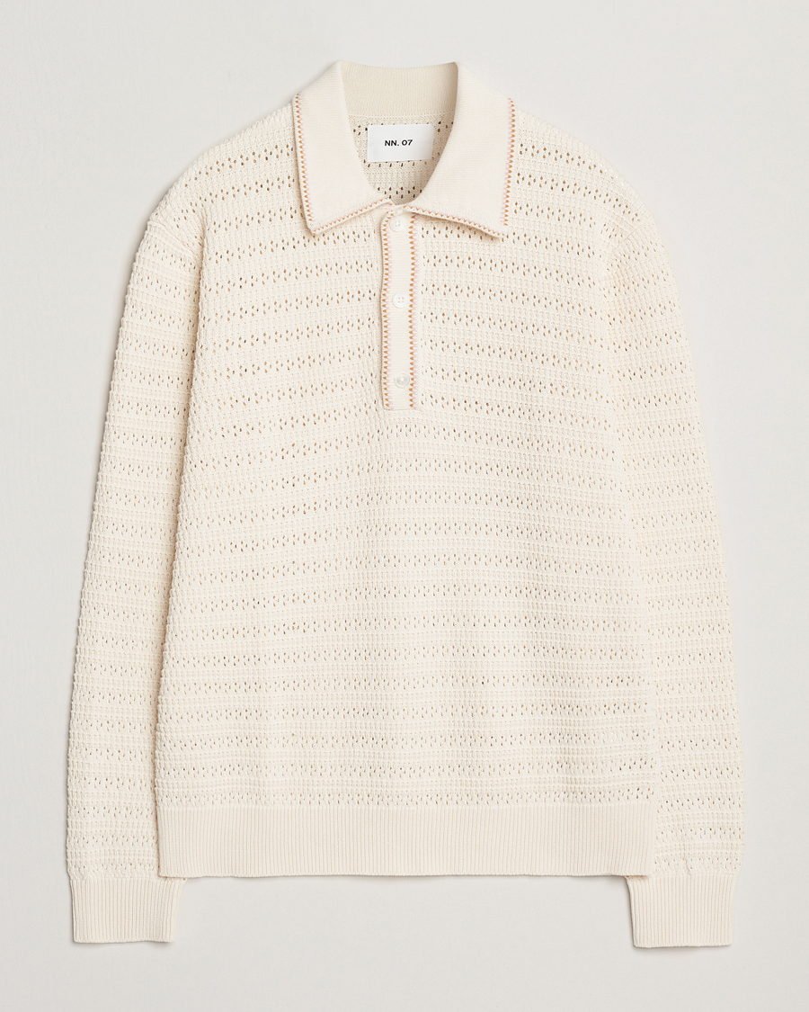 Heren | Truien | NN07 | Josh Knitted Polo Ivory