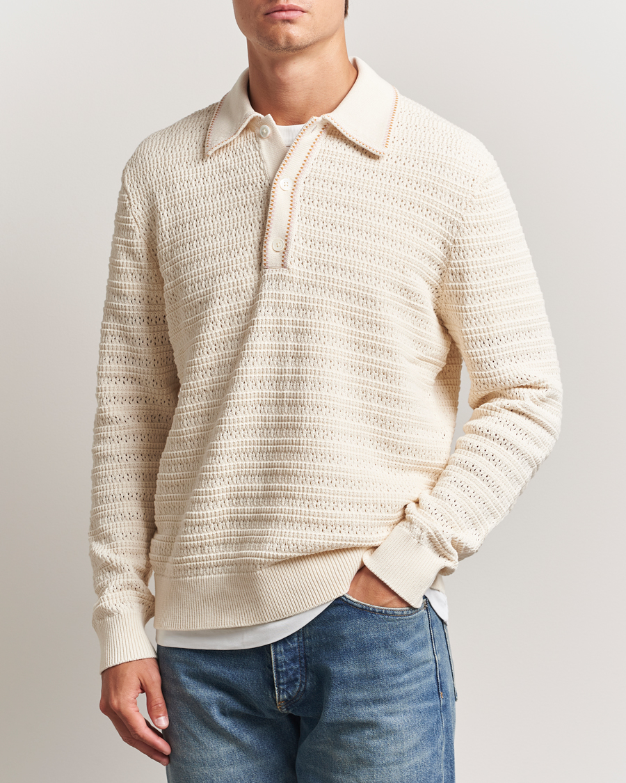 Heren | Truien | NN07 | Josh Knitted Polo Ivory