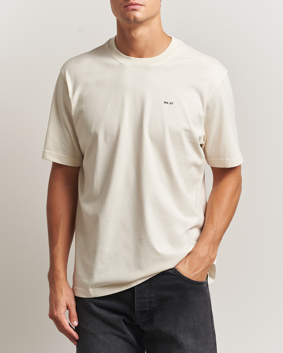 Heren | T-shirts | NN07 | Abel Logo Crew Neck T-Shirt Ivory