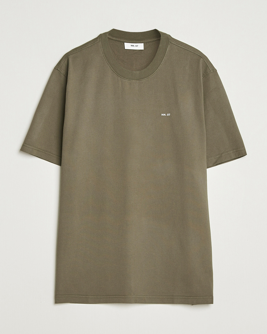Heren | T-shirts | NN07 | Abel Logo Crew Neck T-Shirt Capers Green