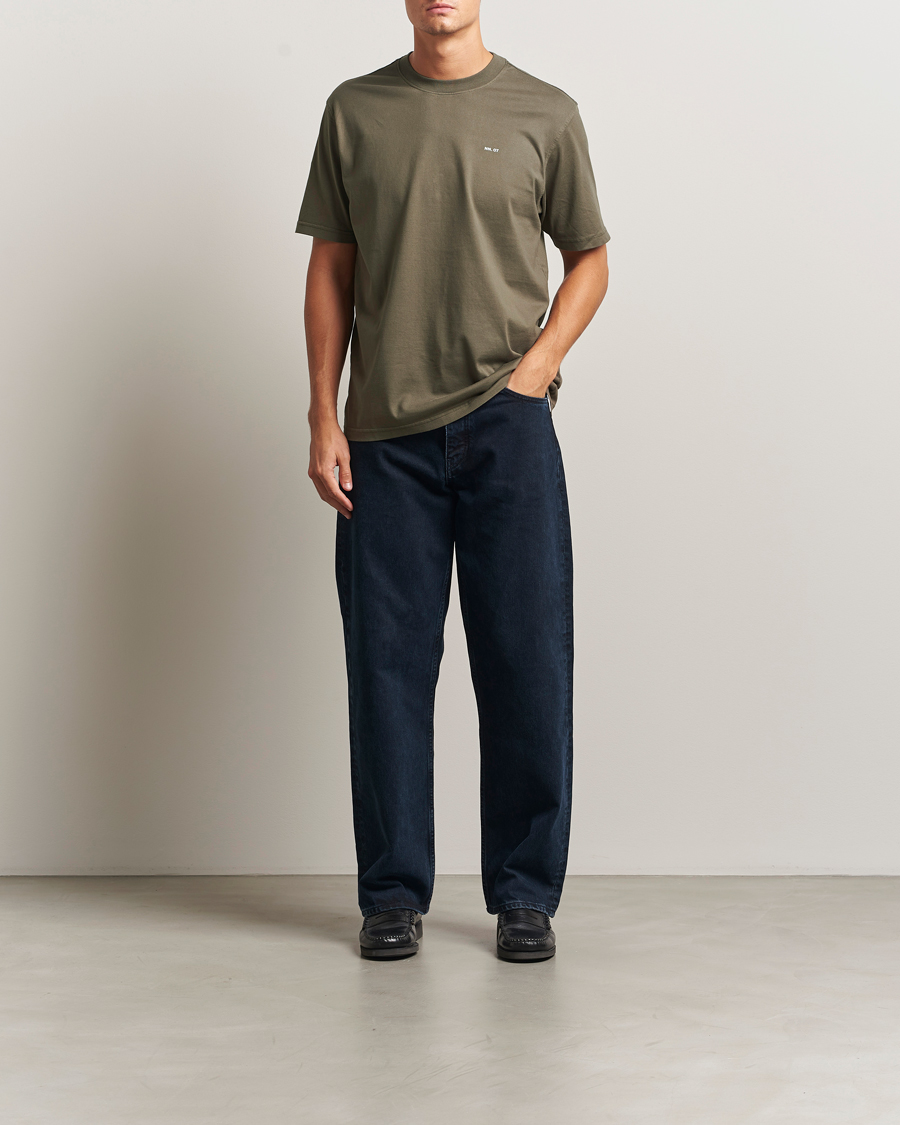 Heren | T-shirts | NN07 | Abel Logo Crew Neck T-Shirt Capers Green