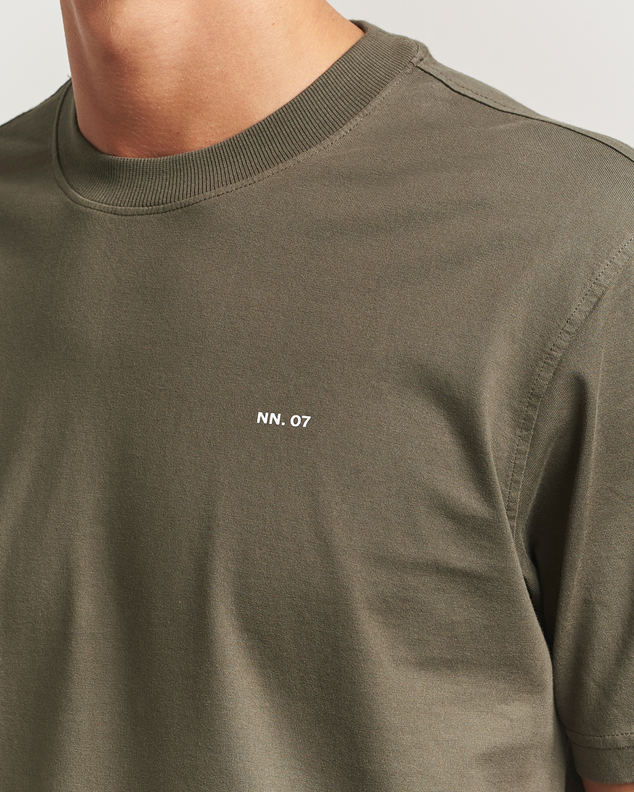 Heren | T-shirts | NN07 | Abel Logo Crew Neck T-Shirt Capers Green