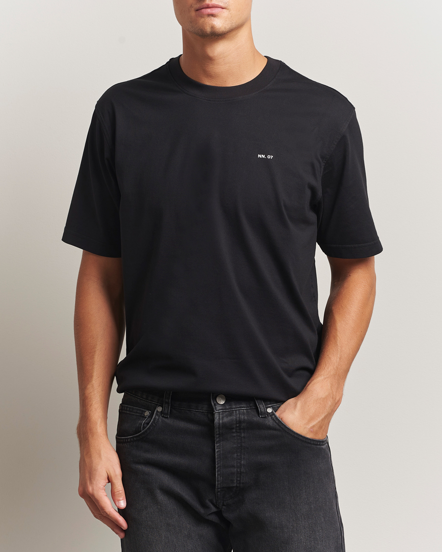 Heren | T-shirts | NN07 | Abel Logo Crew Neck T-Shirt Black