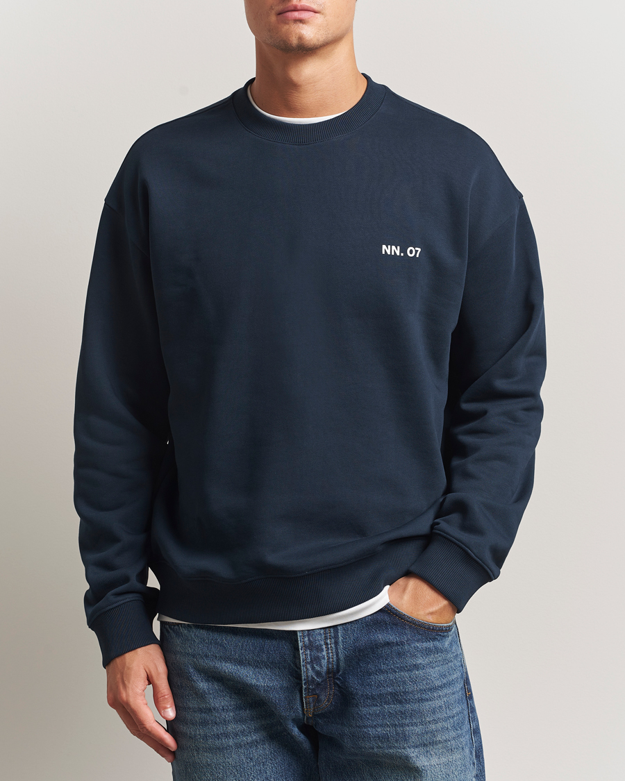 Heren | Truien | NN07 | Dagon Crew Neck Sweatshirt Navy