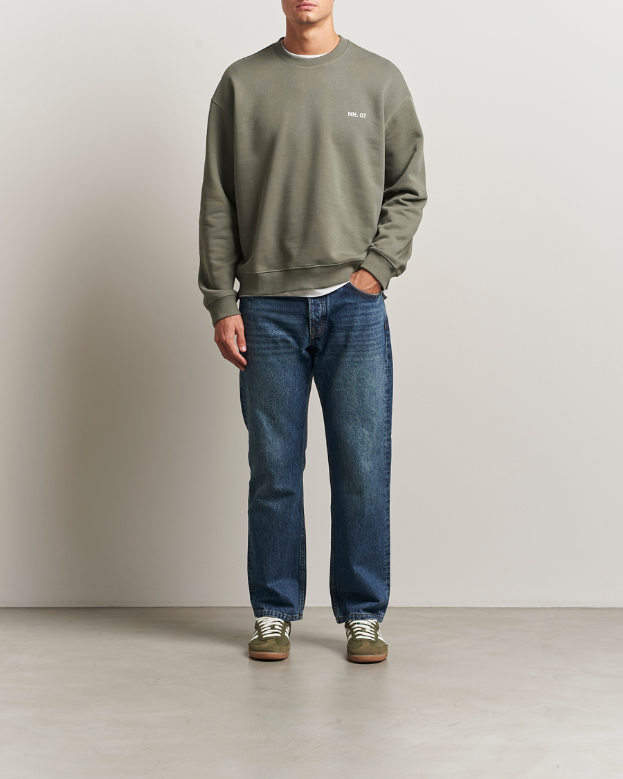 Heren | Truien | NN07 | Dagon Crew Neck Sweatshirt Capers Green