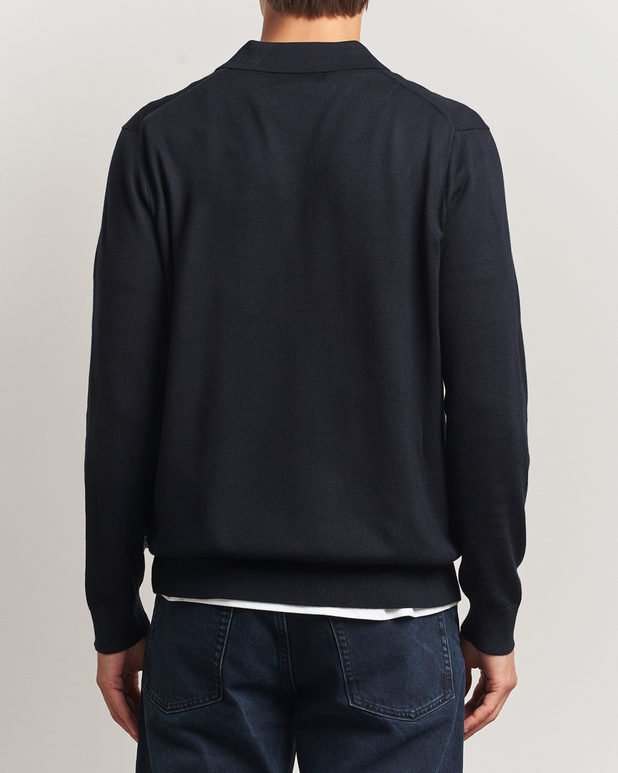 Heren | Truien | NN07 | Serge Wool Knitted Polo Deep Navy