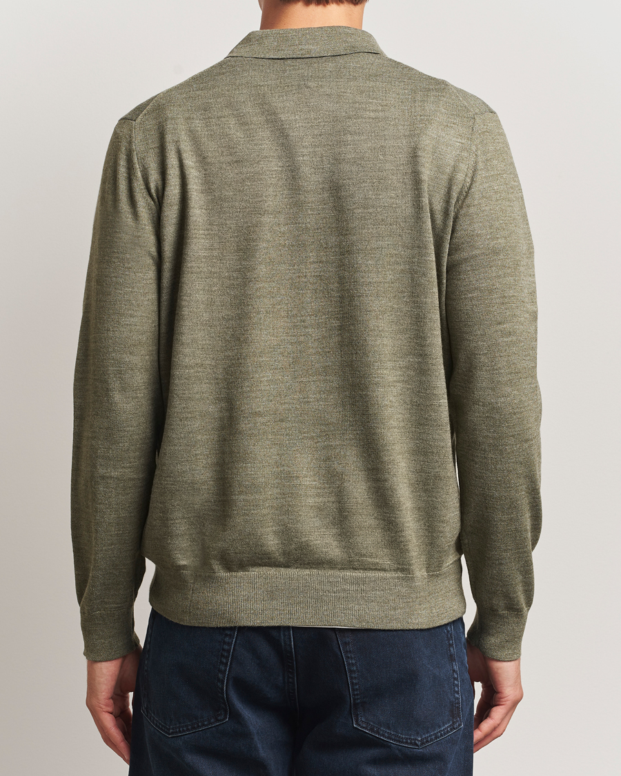 Heren | Truien | NN07 | Serge Wool Knitted Polo Capers Green