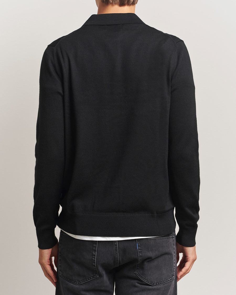 Heren | Truien | NN07 | Serge Wool Knitted Polo Black