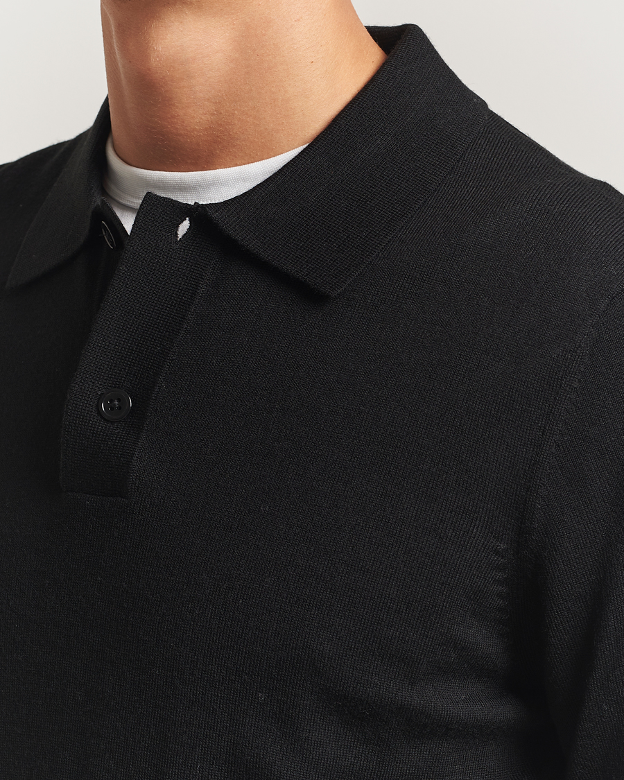 Heren | Truien | NN07 | Serge Wool Knitted Polo Black