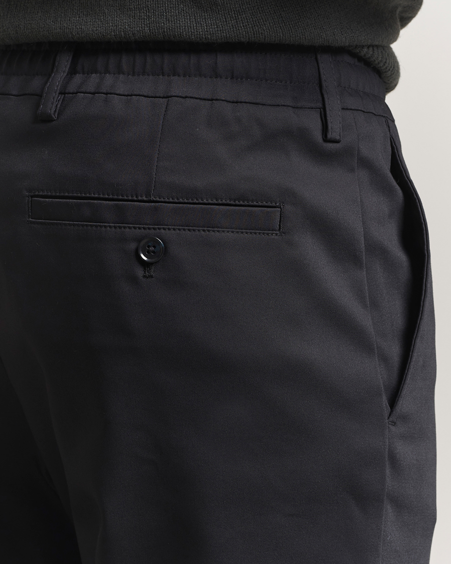 Heren | Broeken | NN07 | Baker Cotton Drawstring Trousers Navy