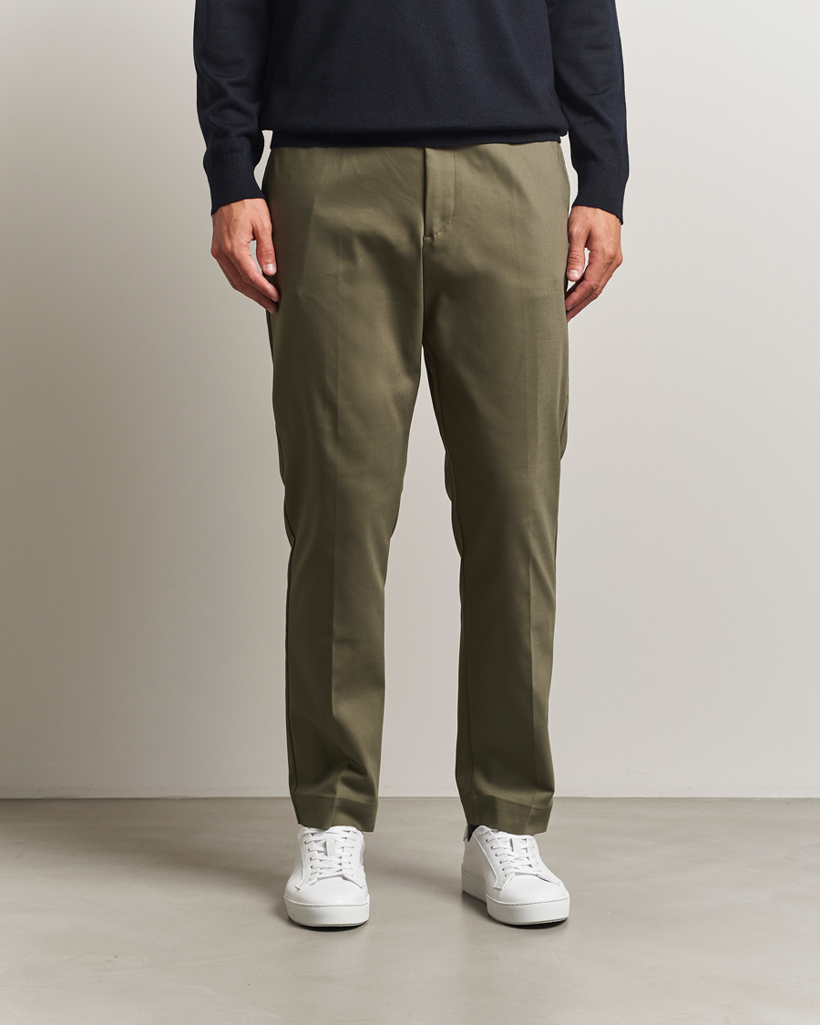 Heren | Broeken | NN07 | Baker Cotton Drawstring Trousers Capers Green