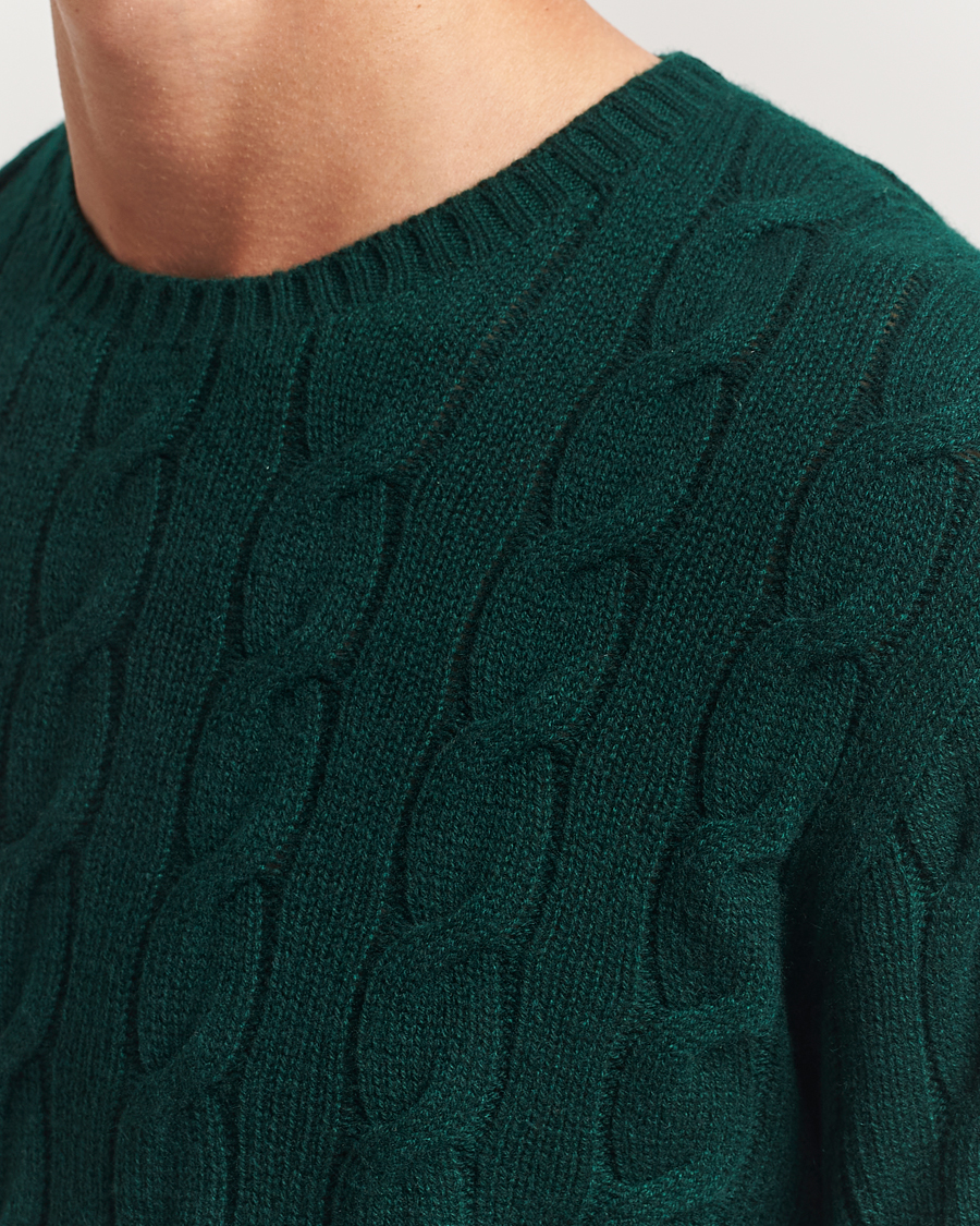 Heren | Truien | Ralph Lauren Purple Label | Cashmere Cable Sweater Moss Agate