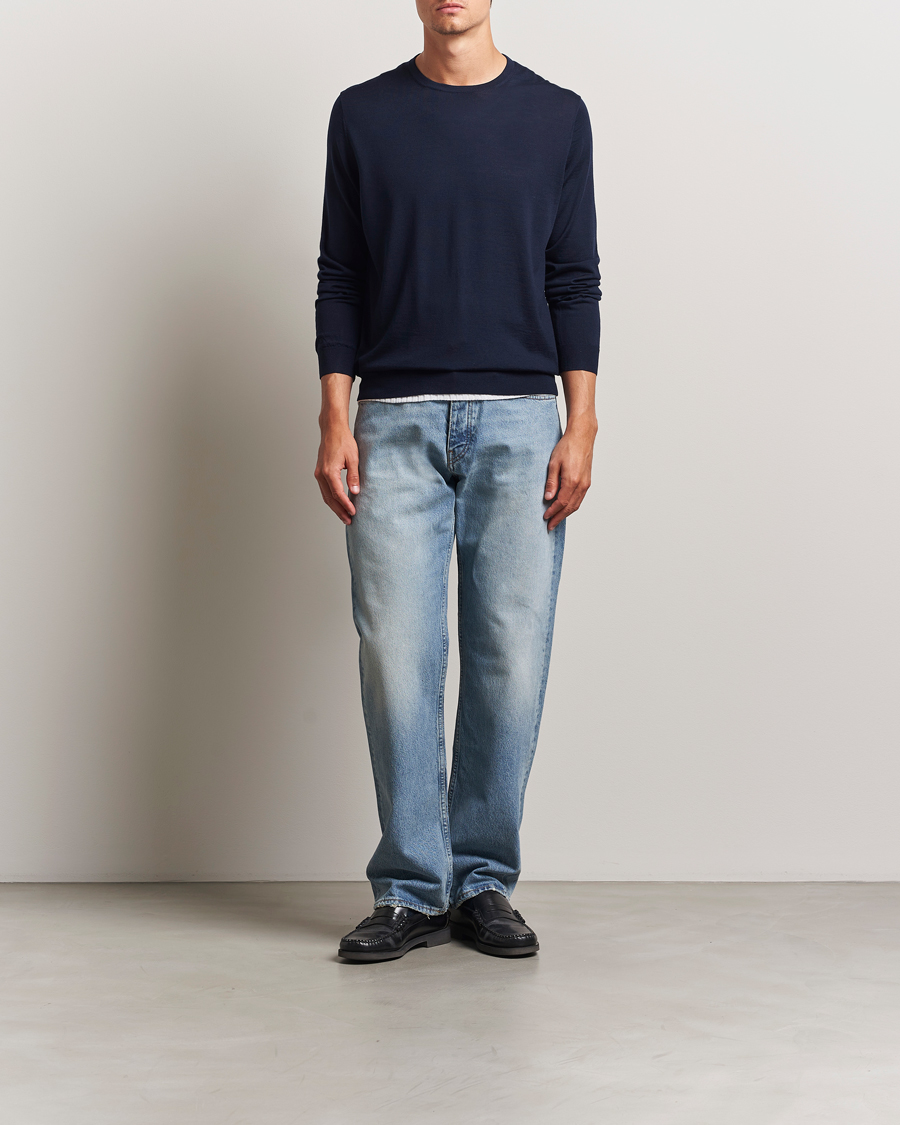 Heren | Truien | Sunflower | Merino Crew Neck Navy