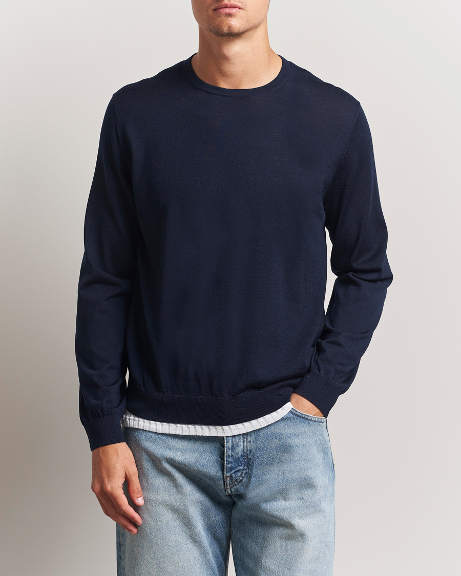 Heren | Truien | Sunflower | Merino Crew Neck Navy