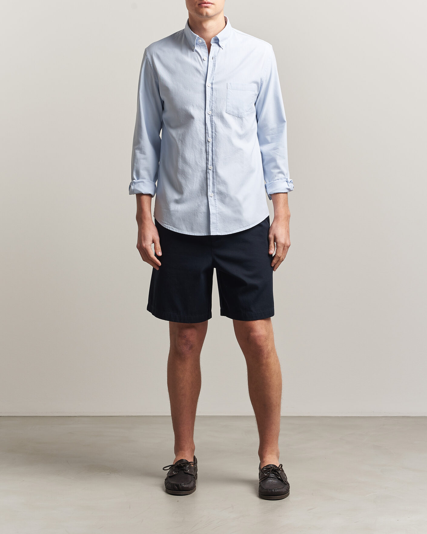 Heren | Overhemden | Sunspel | Oxford Button Down Shirt Light Blue