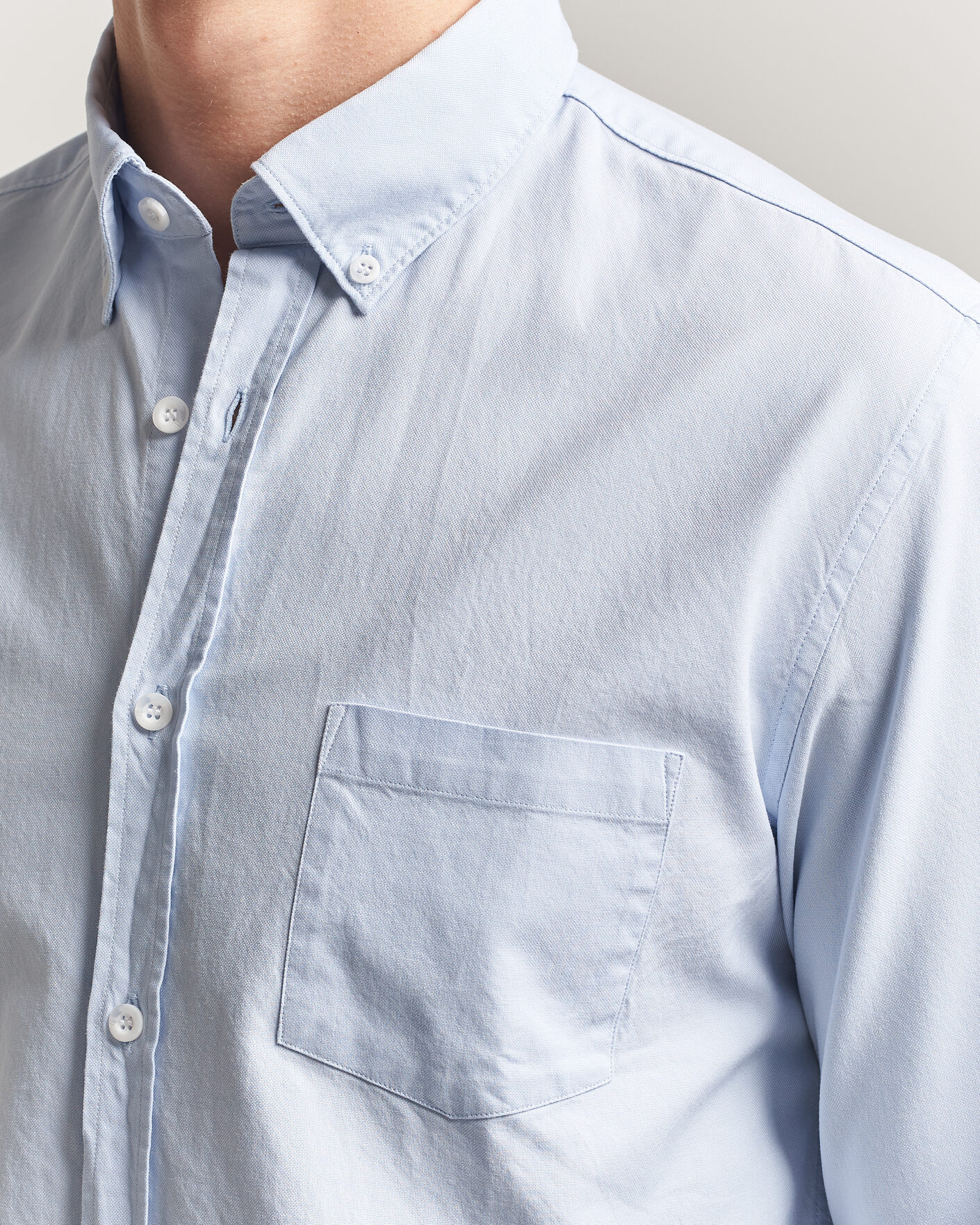 Heren | Overhemden | Sunspel | Oxford Button Down Shirt Light Blue