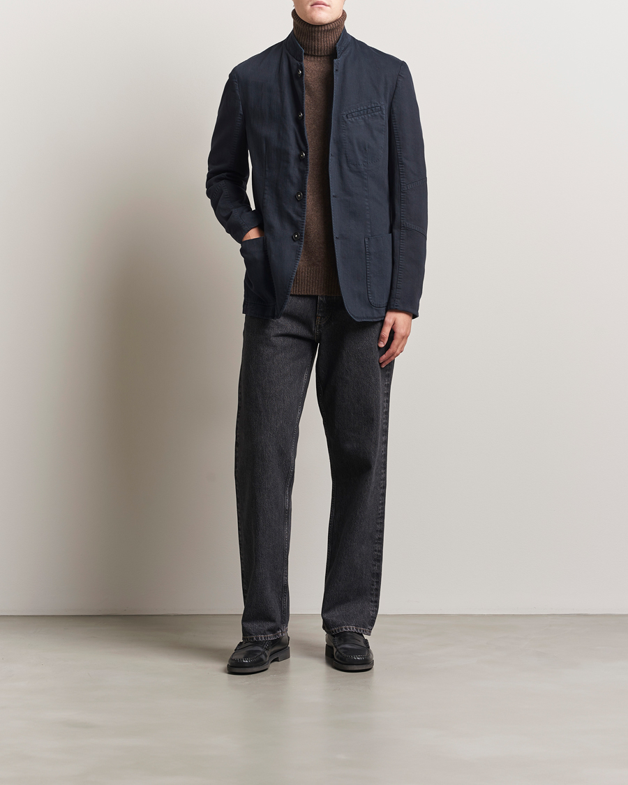 Heren | Blazers | Massimo Alba | Gstaad Bull Cotton Jacket Navy