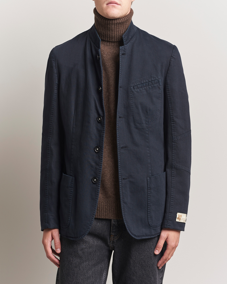 Heren | Blazers | Massimo Alba | Gstaad Bull Cotton Jacket Navy