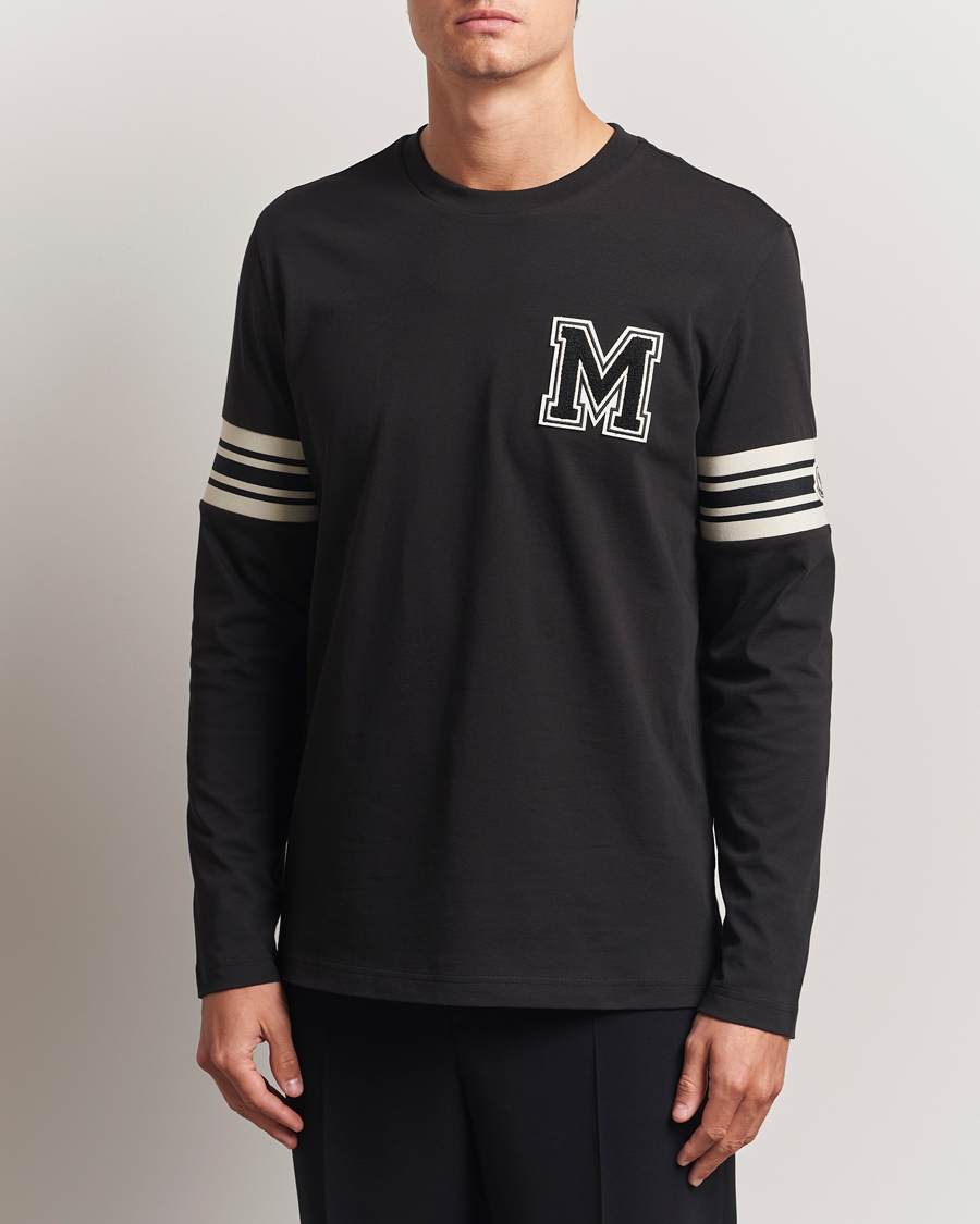 Heren | T-shirts | Moncler | Archive Logo Long Sleeve T-Shirt Black