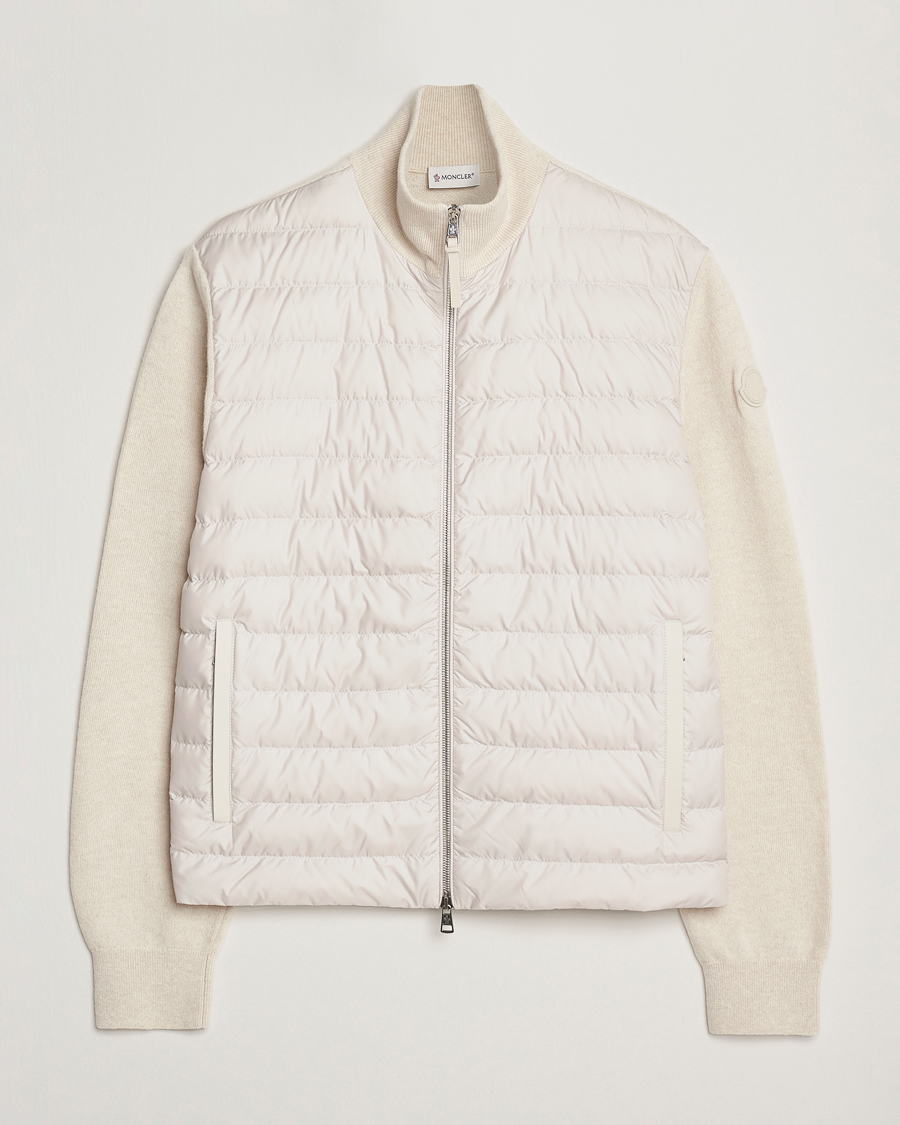 Heren | Truien | Moncler | Full Zip Padded Cardigan Off White