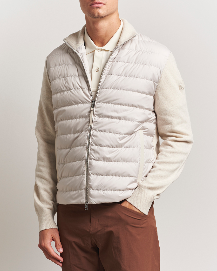 Heren | Truien | Moncler | Full Zip Padded Cardigan Off White