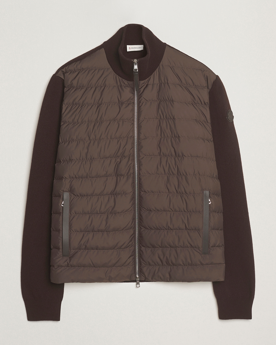Heren | Truien | Moncler | Full Zip Padded Cardigan Brown