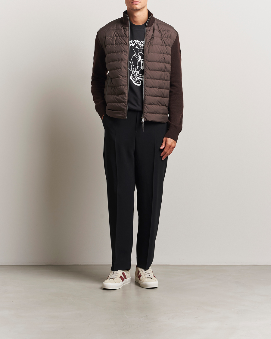 Heren | Truien | Moncler | Full Zip Padded Cardigan Brown