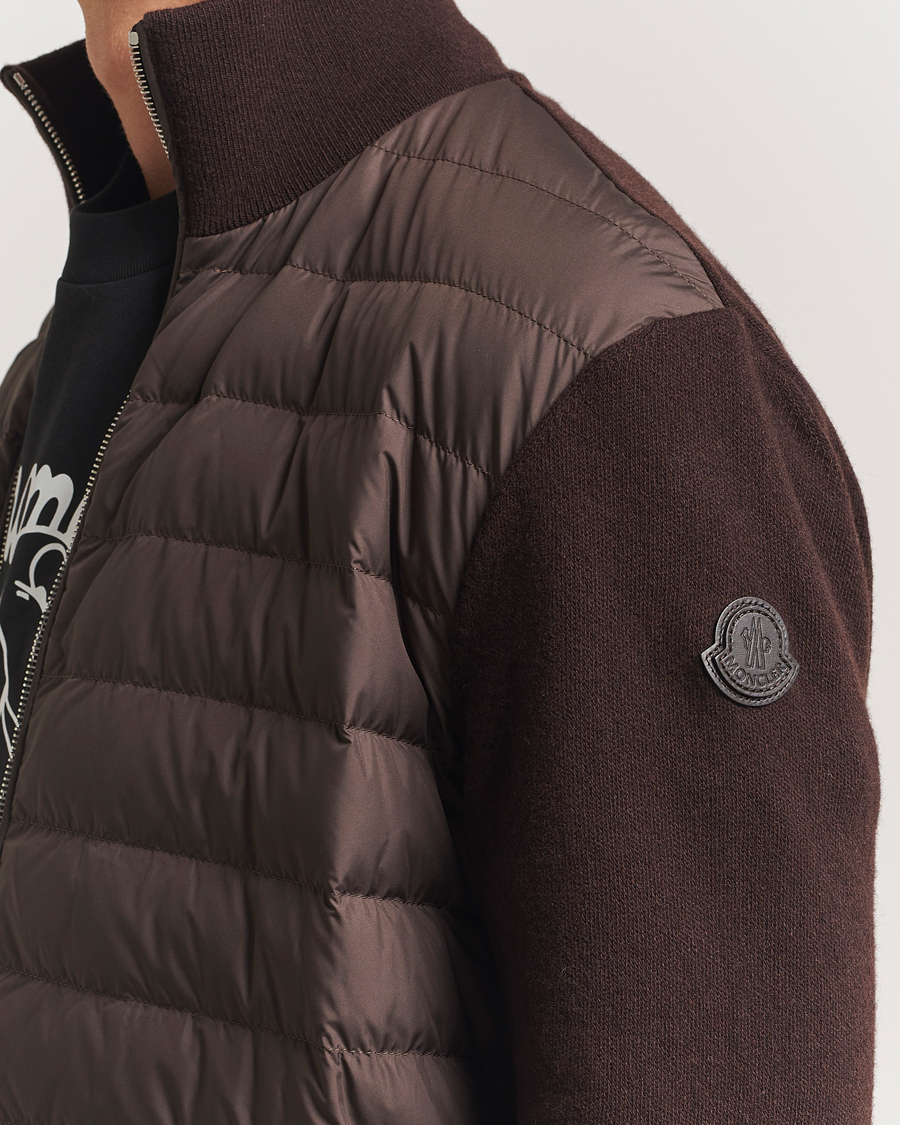 Heren | Truien | Moncler | Full Zip Padded Cardigan Brown