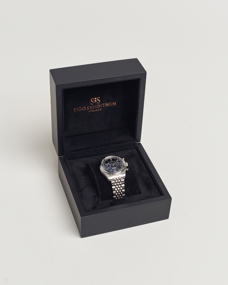 Heren | Sjöö Sandström Royal Steel Chronograph 40mm Black Dial | Sjöö Sandström | Royal Steel Chronograph 40mm Black Dial