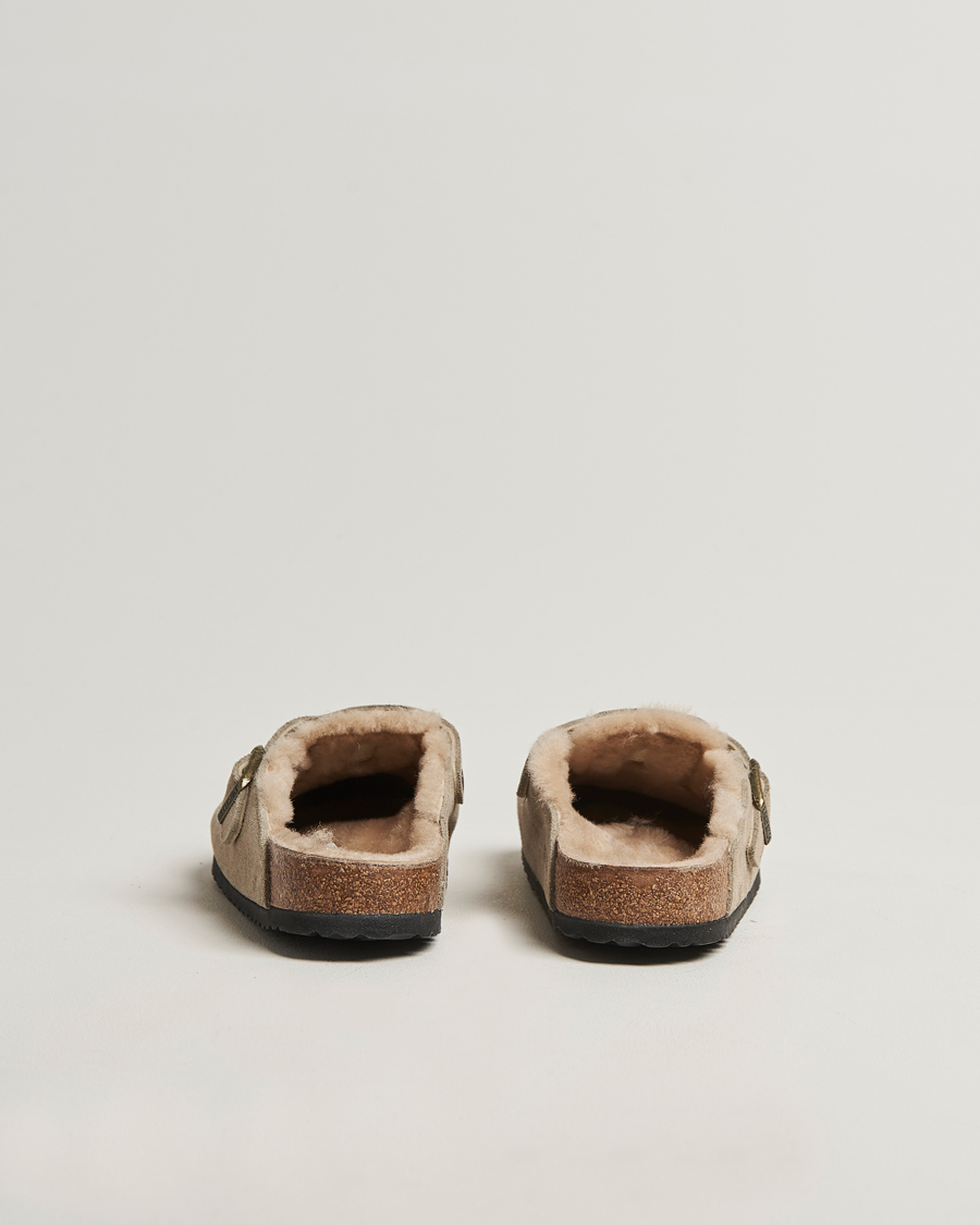 Heren | Sandalen slides | BIRKENSTOCK | Boston Shearling Taupe Suede