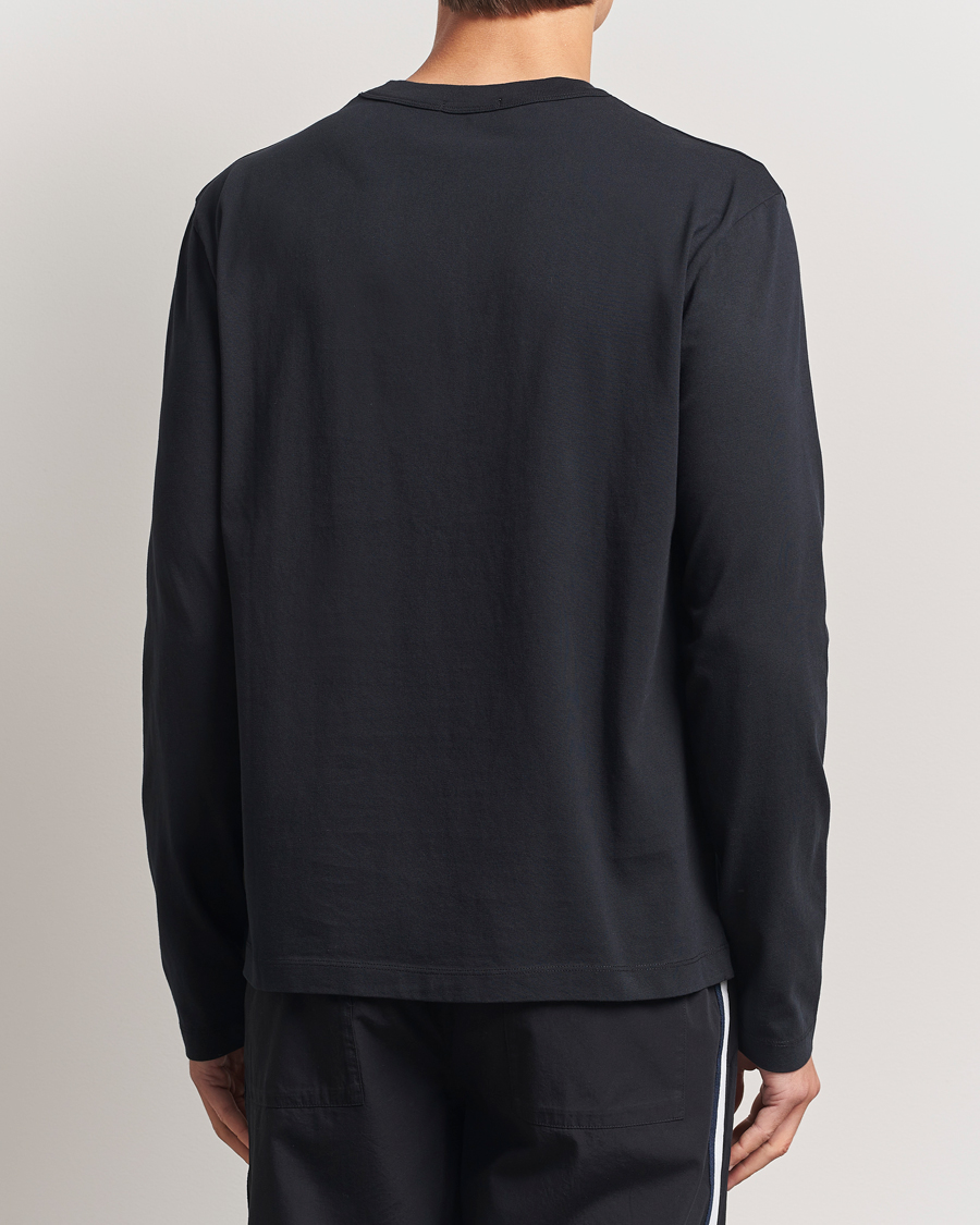 Heren | T-shirts | Tekla | Organic Cotton Long Sleeve T-Shirt Black