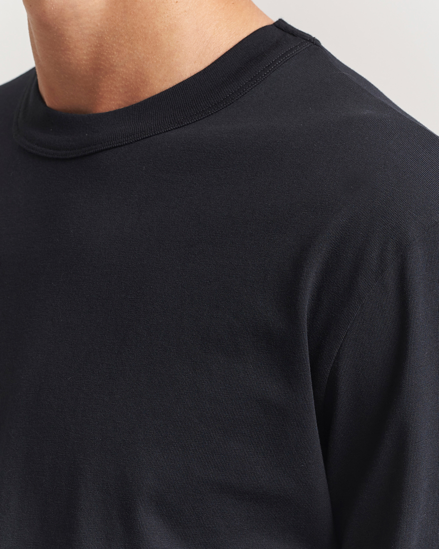 Heren | T-shirts | Tekla | Organic Cotton Long Sleeve T-Shirt Black