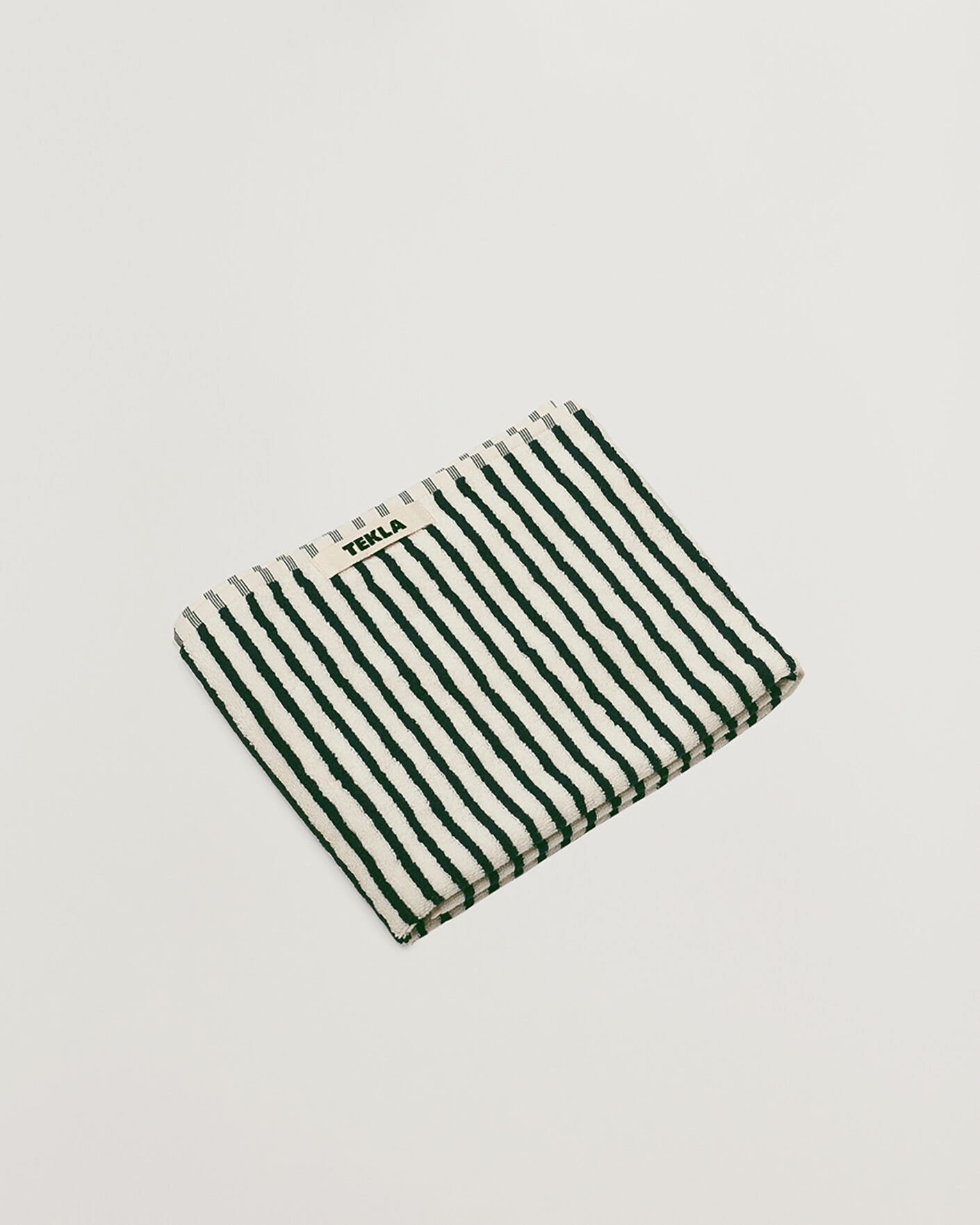 Heren | Stoffen | Tekla | Organic Terry Hand Towel Racing Green Stripes