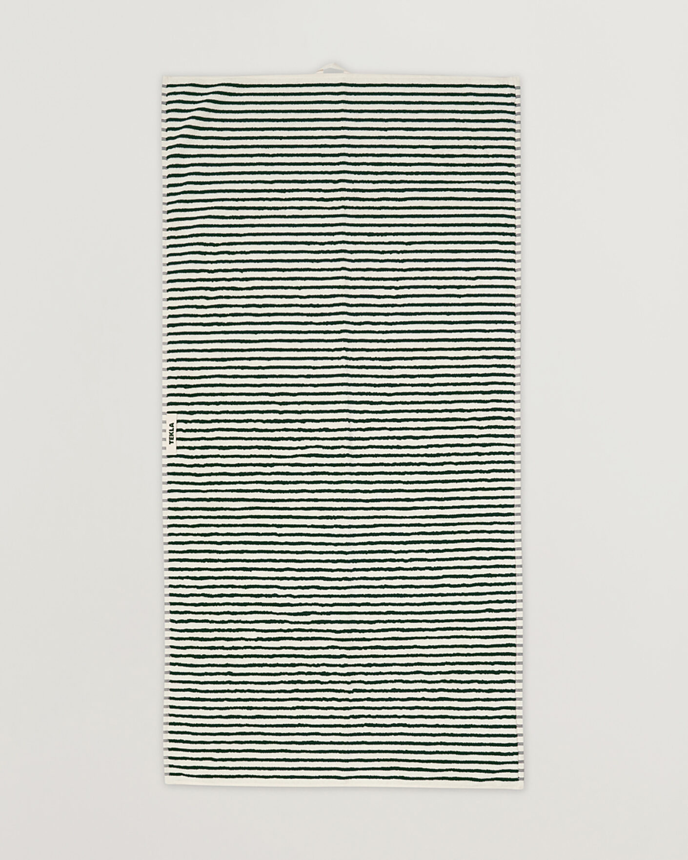 Heren | Stoffen | Tekla | Organic Terry Bath Towel Racing Green Stripes