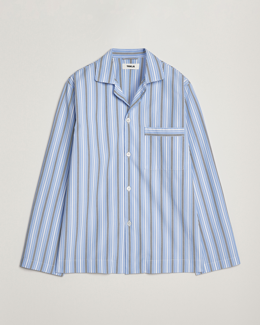 Heren | Pyjama's en gewaden | Tekla | Poplin Pyjama Shirt Stave Stripes