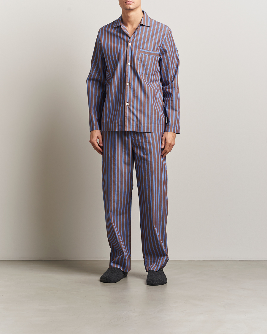 Heren | Pyjama's en gewaden | Tekla | Poplin Pyjama Pants Chestnut Stripes
