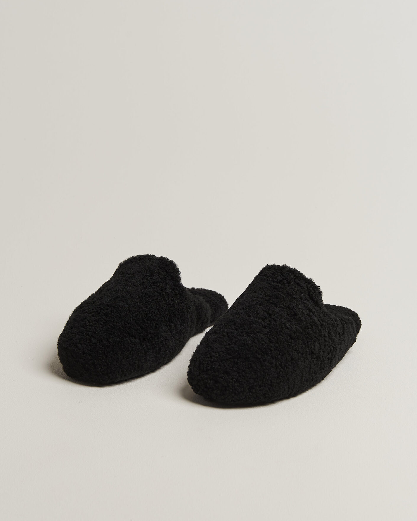 Heren | Sandalen slides | Tekla | Lambswool Shearling Slippers Black
