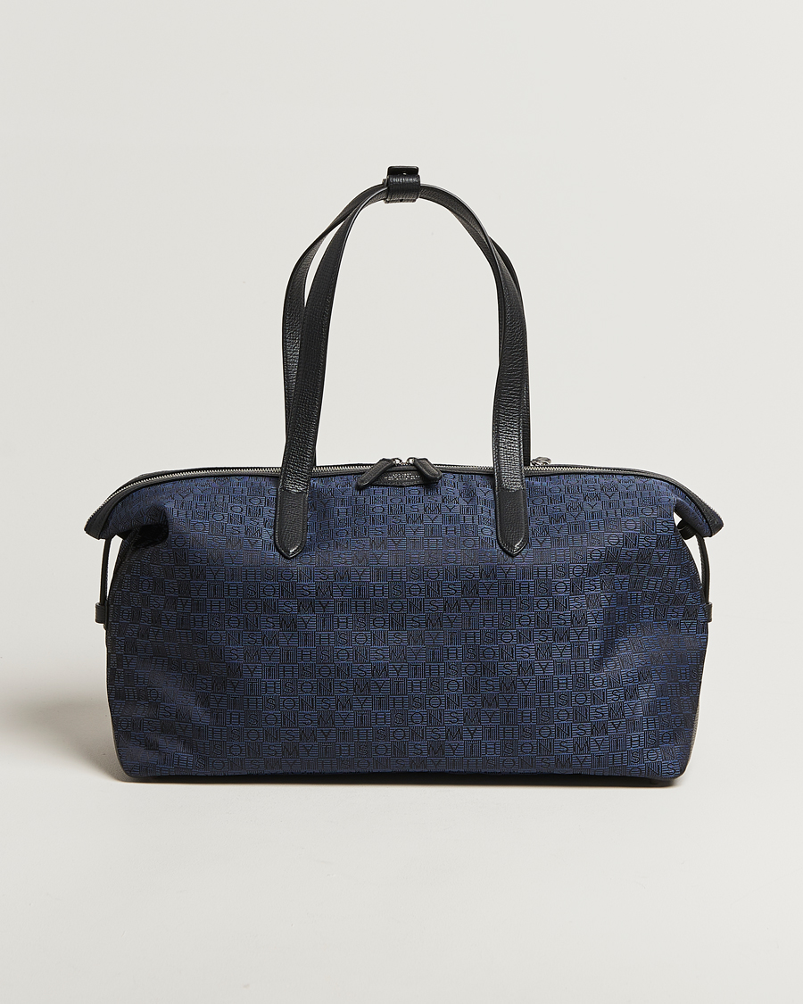 Heren | Tassen | Smythson | Canvas Stamp Small Travel Bag Navy