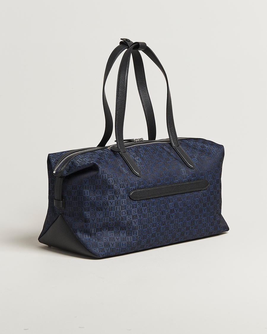 Heren | Tassen | Smythson | Canvas Stamp Small Travel Bag Navy