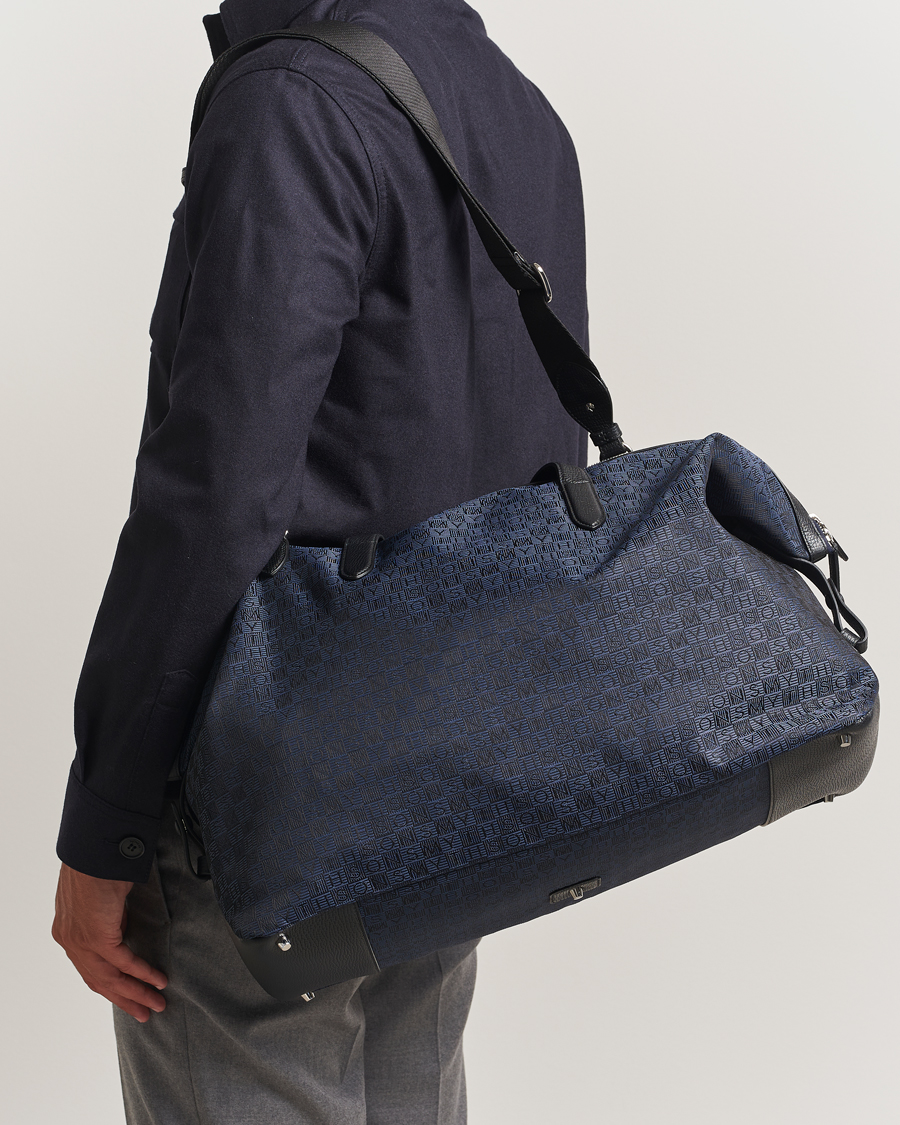 Heren | Tassen | Smythson | Canvas Stamp Travel Bag Navy