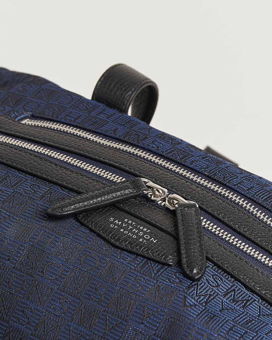 Heren | Tassen | Smythson | Canvas Stamp Travel Bag Navy