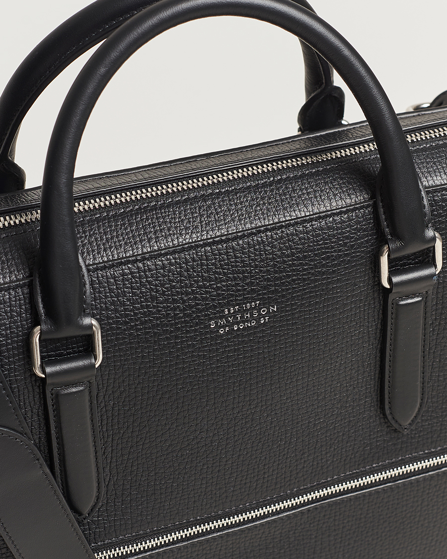 Heren | Tassen | Smythson | Ludlow Slim Briefcase With Zip Front Black