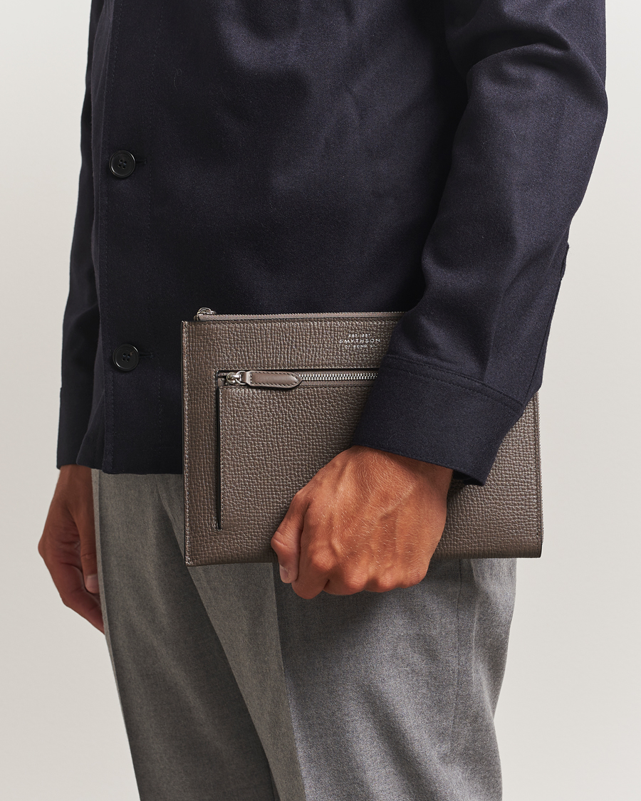 Heren | Tassen | Smythson | Ludlow Flat Organiser Pouch Dark Taupe
