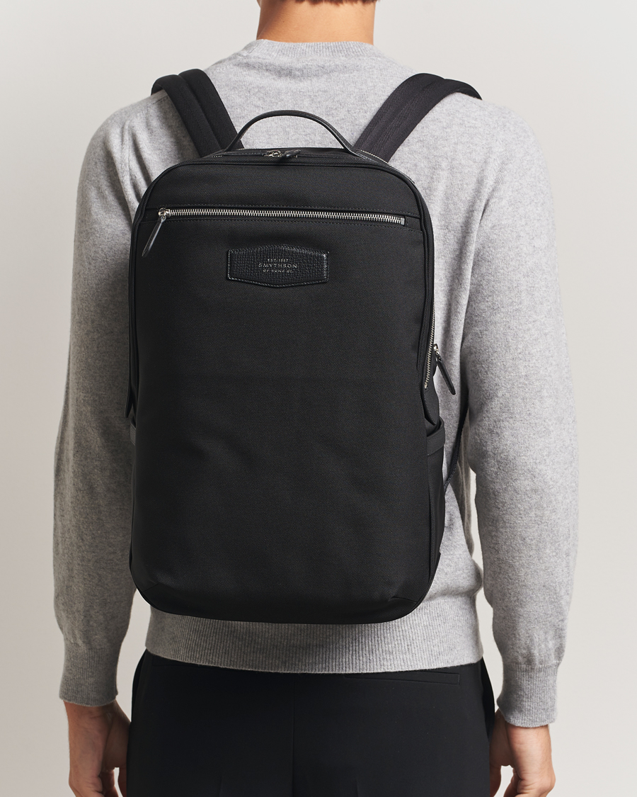 Heren | Tassen | Smythson | Canvas Norton Backpack Black
