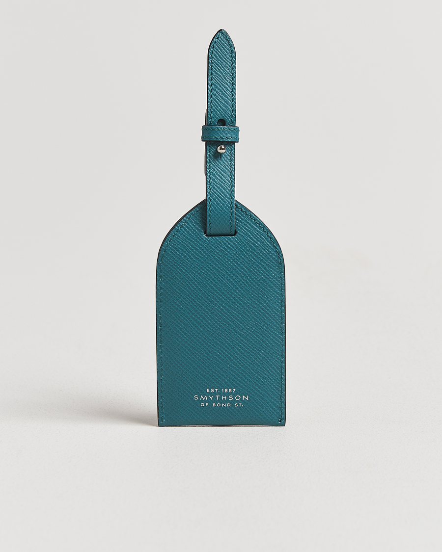 Heren | Thuis | Smythson | Panama Leather Luggage Tag Petrol
